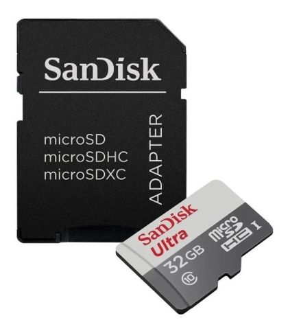 Карта памет SANDISK Ultra microSDHC UHS-I, 32GB, Class 10, 80Mb/s, Адаптер