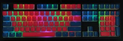 Капачки за механична клавиатура Ducky Pudding Red & Blue 108-Keycap Set PBT Double-Shot US Layout
