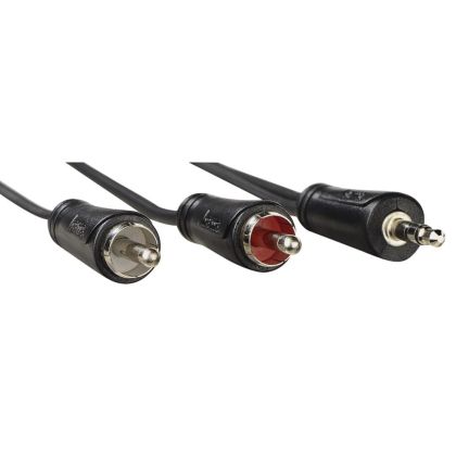Аудио кабел HAMA, 3.5 mm жак мъжко - 2 x Чинч мъжко, 1.5 m, Стерео, Черен