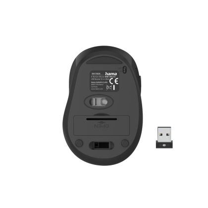 Hama "MW-400 V2" Optical 6-Button Wireless Mouse, Ergonomic, USB, black
