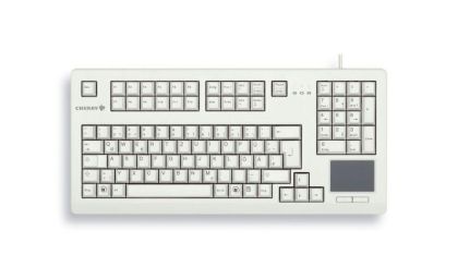 Компактна жична клавиатура CHERRY G80-11900, с Trackball, сива