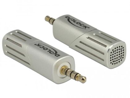 Delock Condenser Microphone Uni-Directional for Smartphone / Tablet 3.5 mm 4 Pin Stereo Jack 90° angleable silver