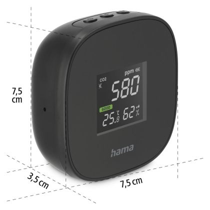 Hama "Safe" Air Quality Measuring Device, CO2, Temperature, Ambient Humidity Measurement