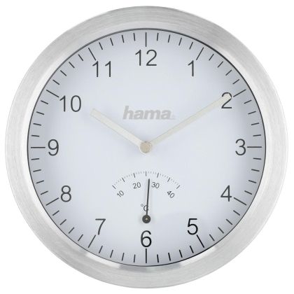 Часовник за баня Hama Aluminium, Ø17 cm, за стена, Сребрист