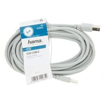 Cable HAMA 200902 USB-A Plug - USB-B Plug, 5 m, Standart