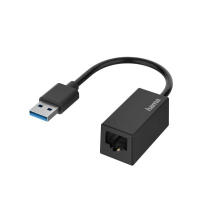Hama Network Adapter, USB Plug - LAN/Ethernet Socket, Gigabit Ethernet