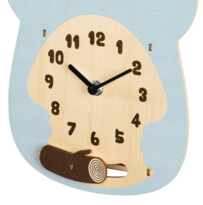 Hama "Koala" Children's Wall Clock, Quiet, Wood