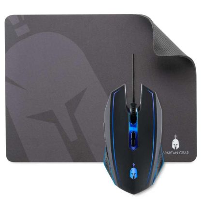 Gaming Combo Spartan Gear Phalanx, Wired Gaming Mouse & Mousepad, Black