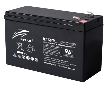 Оловна Батерия RITAR, (RT1270) AGM, 12V, 7Ah, 151/ 65/ 94 mm, Терминал2