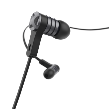 Hama "Intense" Headphones, In-Ear, Microphone, Flat Ribbon Cable, black