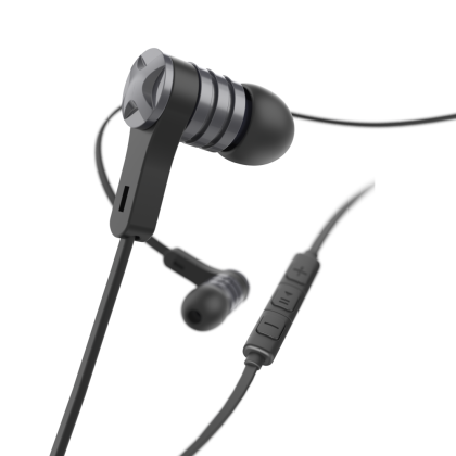Hama "Intense" Headphones, In-Ear, Microphone, Flat Ribbon Cable, black