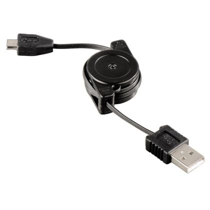 Roll-Up Charging Cable HAMA 104825, micro USB, Black