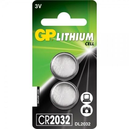 Бутонна батерия литиева GP CR2032 3V  2 бр. в блистер / цена за 1 бр. батерия/ GP