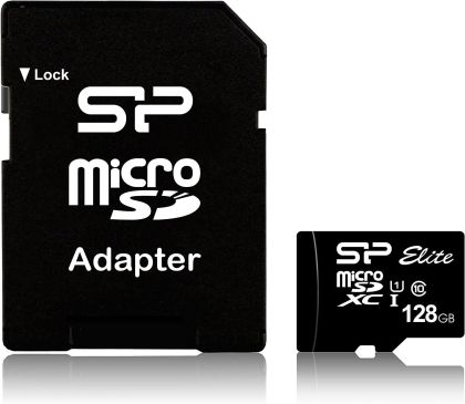 Memory card Silicon Power Elite, 128GB, Micro SDHC/SDXC, UHS-I, SD Adapter