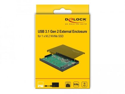 Delock External 2.5&Prime; Enclosure for M.2 NVMe PCIe SSD with USB 3.1 Gen 2 USB Type-C