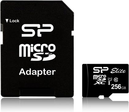 Memory card Silicon Power Elite, 256GB, Micro SDHC/SDXC, UHS-I, SD Adapter