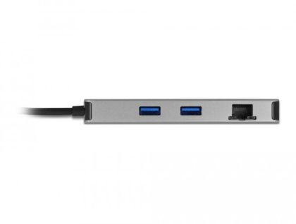 Delock USB-C - Dual HDMI, USB 3.2, SD, LAN, PD3.0 Grey