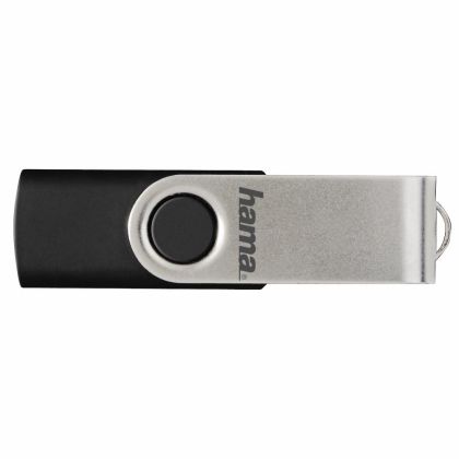 Hama "Rotate" USB Flash Drive, USB 2.0, 64 GB, 10 MB/s, black/silver