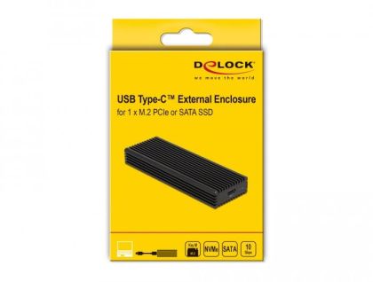 Външно чекмедже Delock за M.2 NVMe PCIe или SATA SSD, USB-C 3.2 Gen 2