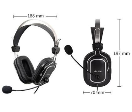 Слушалки с микрофон A4TECH HU-50, Стерео, USB, Черни