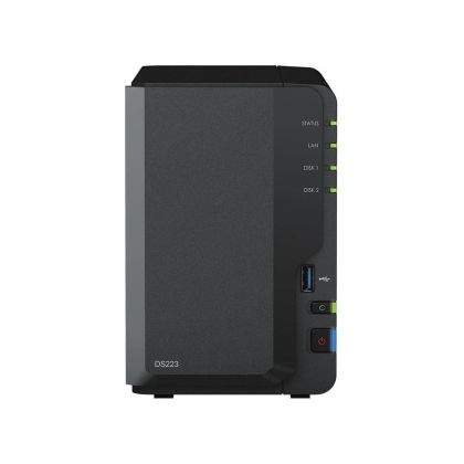Мрежов сторидж Synology DS223, За 2 диска, 2GB, Гигабит, USB3.2