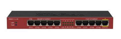 Ethernet router MiKrotik RB2011IL-IN, 5x 10/100 Mbps,  5x 10/100/1000 Mbps