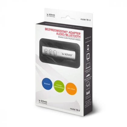 FM Bluetooth трансмитер/аудио приемник SAVIO, Bluetooth 4.1, Micro USB, Микрофон, Функция свободни ръце