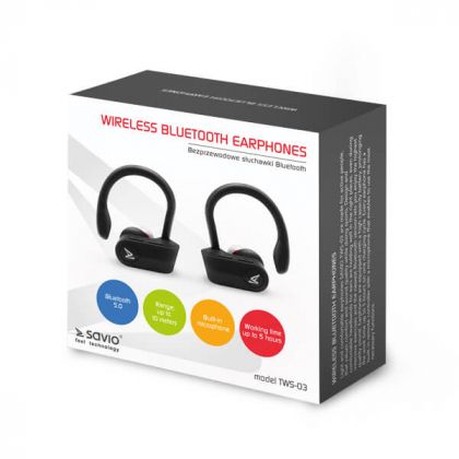 Безжични слушалки Savio, Bluetooth 5.0, Вграден микрофон