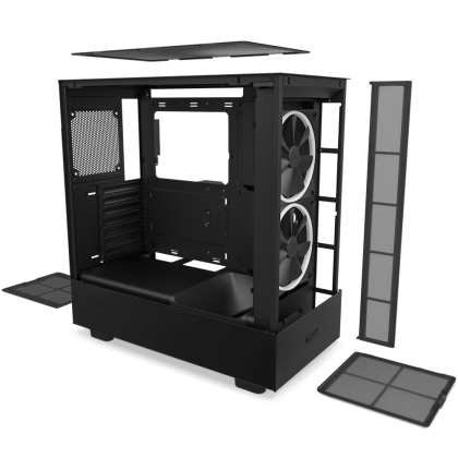 Case NZXT H5 Flow Matte Black, Tempered Glass, Mid-Tower