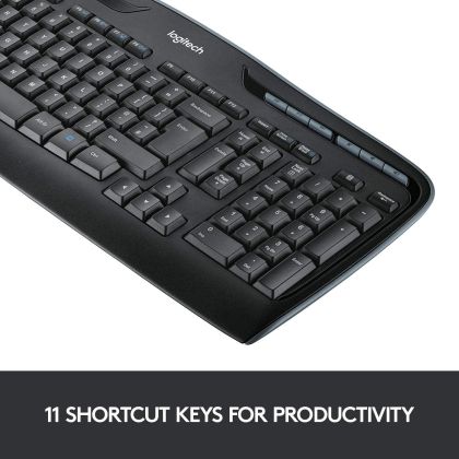 Wireless Keyboard and mouse set Logitech MK330, 2.4 GHz, Black
