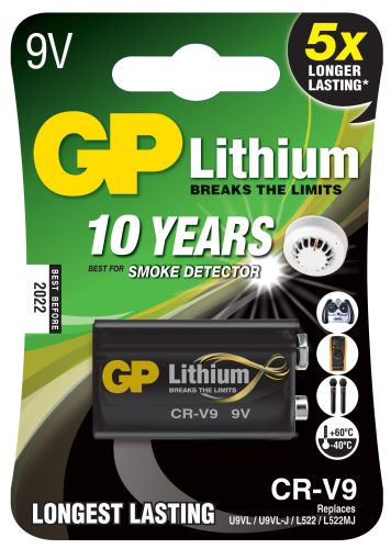 Lithium battery CRV9 9V 1 pc. blister / for smoke detectors / GP