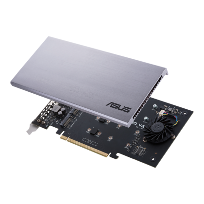 ASUS Hyper M.2 x16 Card (PCIe 3.0) supports four NVMe M.2 (2242/2260/2280/22110) devices