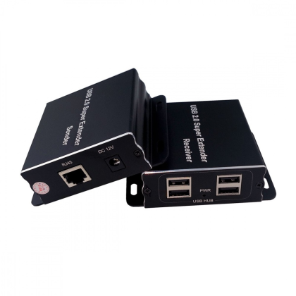 USB Extender (усилвател) ESTILLO ASKHU04-USB 1x4, усилва USB сигнал до 100 м по UTP кабел CAT5e/6