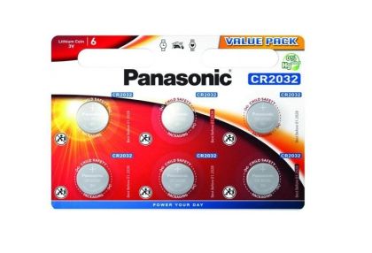 Lithium Button Battery PANASONIC  CR2032 3V 6 pcs in blister 