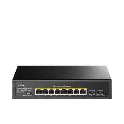 Switch 8 port Cudy GS1008PS2, L2, 8 x Gigabit Ethernet PoE ports, 2 x SFP, 128MB RAM