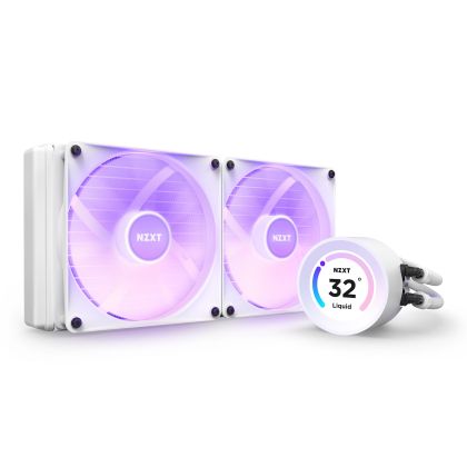 AIO Liquid Cooler NZXT Kraken Elite RGB 280 White, Customizable LCD Display 