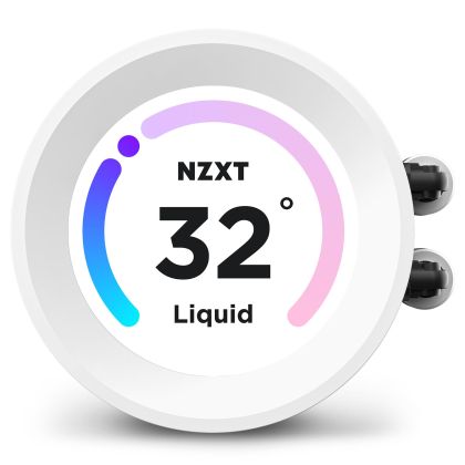 AIO Liquid Cooler NZXT Kraken Elite RGB 280 White, Customizable LCD Display 
