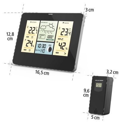Електронна метеостанция с приложение HAMA, външен сензор, термометър/хигрометър/барометър