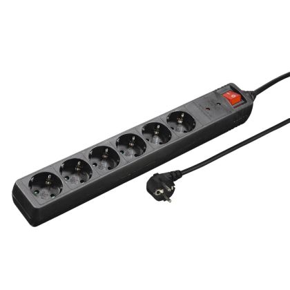 Power Strip HAMA,6-way with overvoltage protection, 47779 