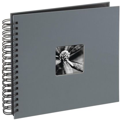Hama "Fine Art" Spiral Album, 28 x 24 cm, 100 Black Pages, grey
