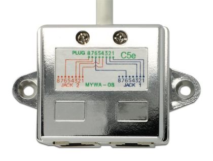 Delock RJ45 Port Doubler 1 x RJ45 plug to 2 x RJ45 jack (2 x Ethernet)