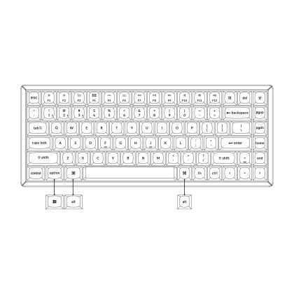 Геймърска механична клавиатура Keychron K2 Pro Hot-Swappable Keychron K Pro Mechanical Brown Switch, White Backlight Plastic Frame