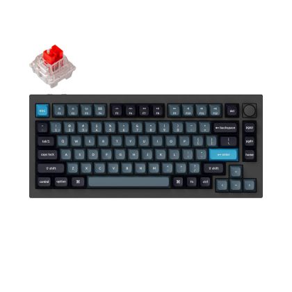 Mechanical Keyboard Keychron Q1 Pro Black-Blue QMK TKL K Pro Red Switch RGB LED PBT