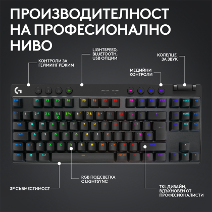Gaming Mechanical keyboard Logitech G Pro X TKL Lightspeed Tactile Switch