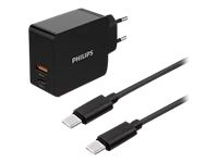 PHILIPS USB wall charger 2 USB with 1 micro USB-C cable