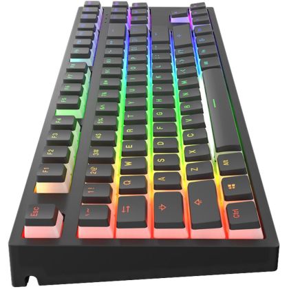 Геймърскa механична клавиатура Dark Project KD87A Black TKL PBT - HS Gateron Cap Teal Switch, RGB