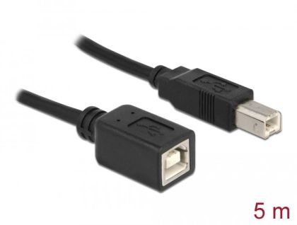 Кабел Delock USB-B мъжко - USB-B женско, 5 м, USB2.0