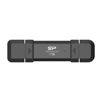External SSD Silicon Power DS72 Black, 1TB, USB-A and USB-C 3.2 Gen2