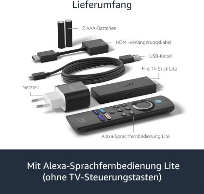 Мултимедиен плеър Amazon Fire TV Stick Lite, Alexa Voice Remote, Черен
