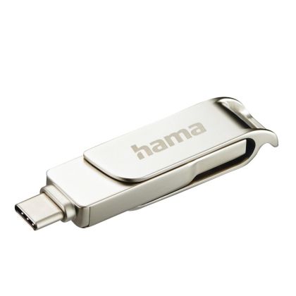 Флаш памет HAMA "C-Rotate Pro", USB-C 3.1/3.0, 64GB, 70MB/s, сребрист